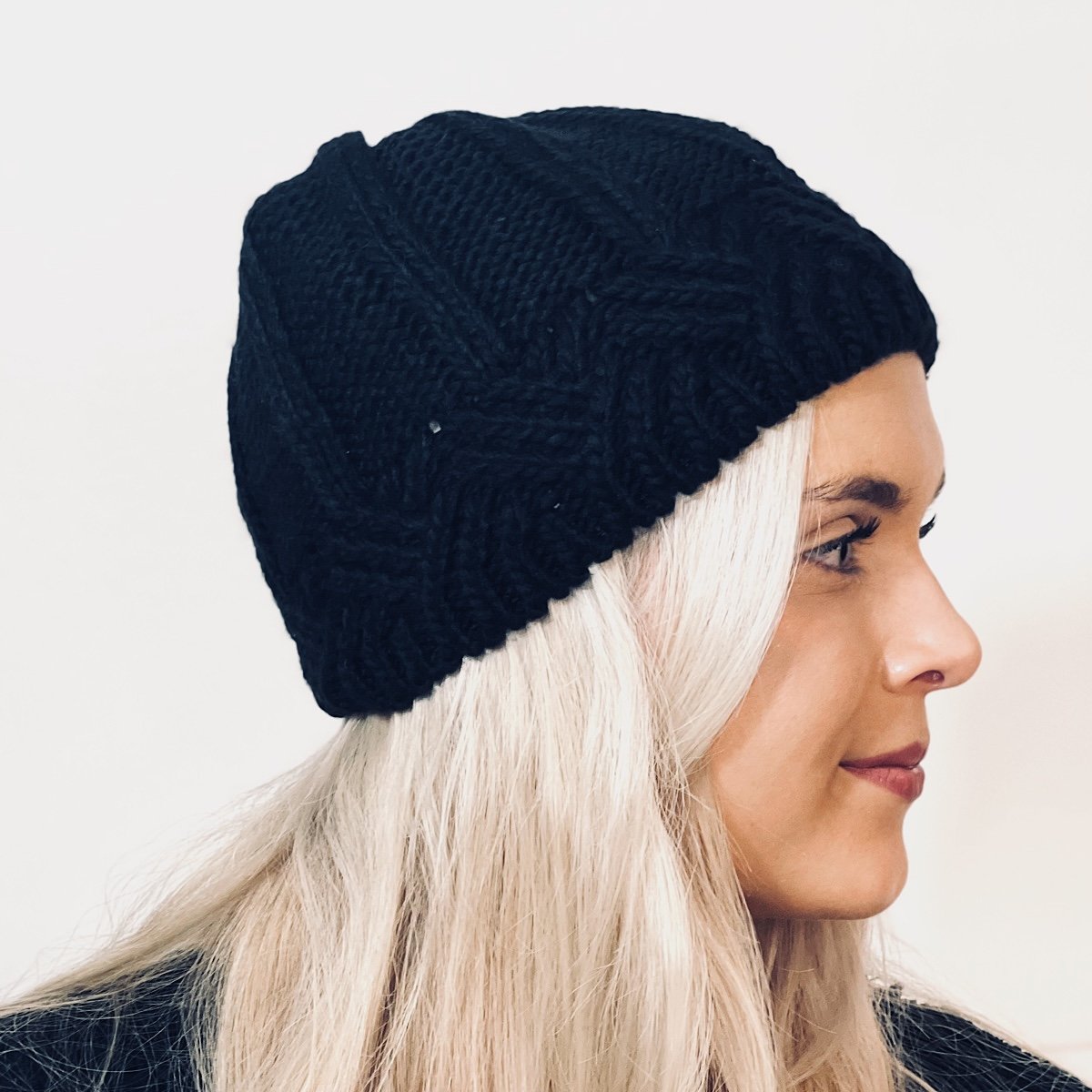 Black Crochet Beanie