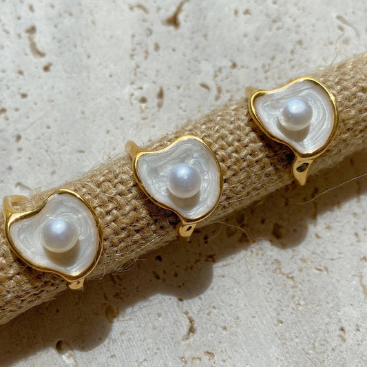 Freshwater Pearl Geometric Shaped Ring