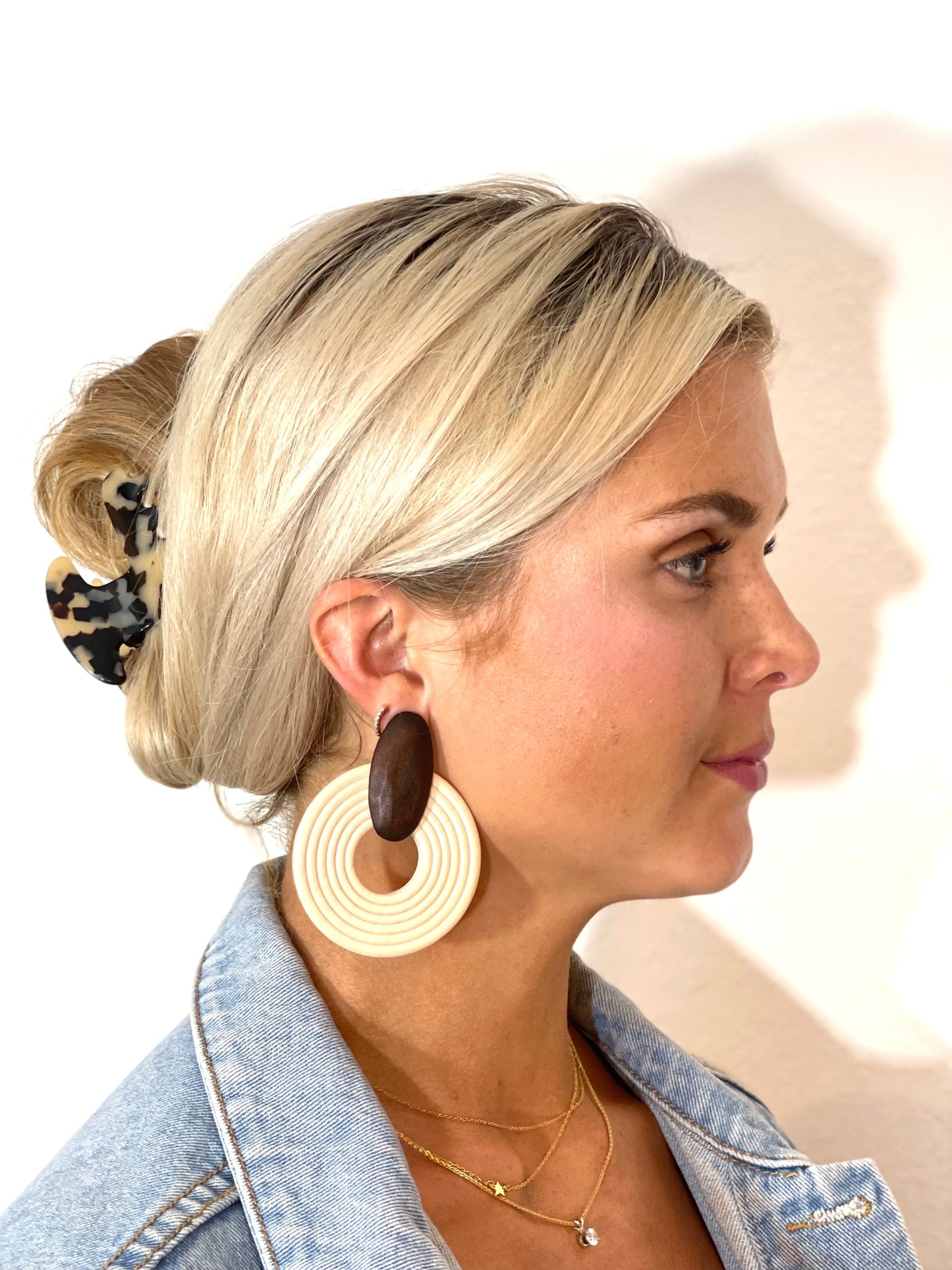 Large Wooden Round Earrings