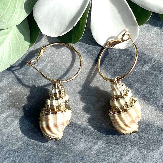 Shell & Alloy Hoop Drop Earrings_7