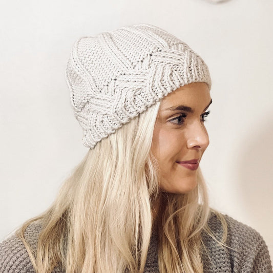 Oatmeal Crochet Beanie