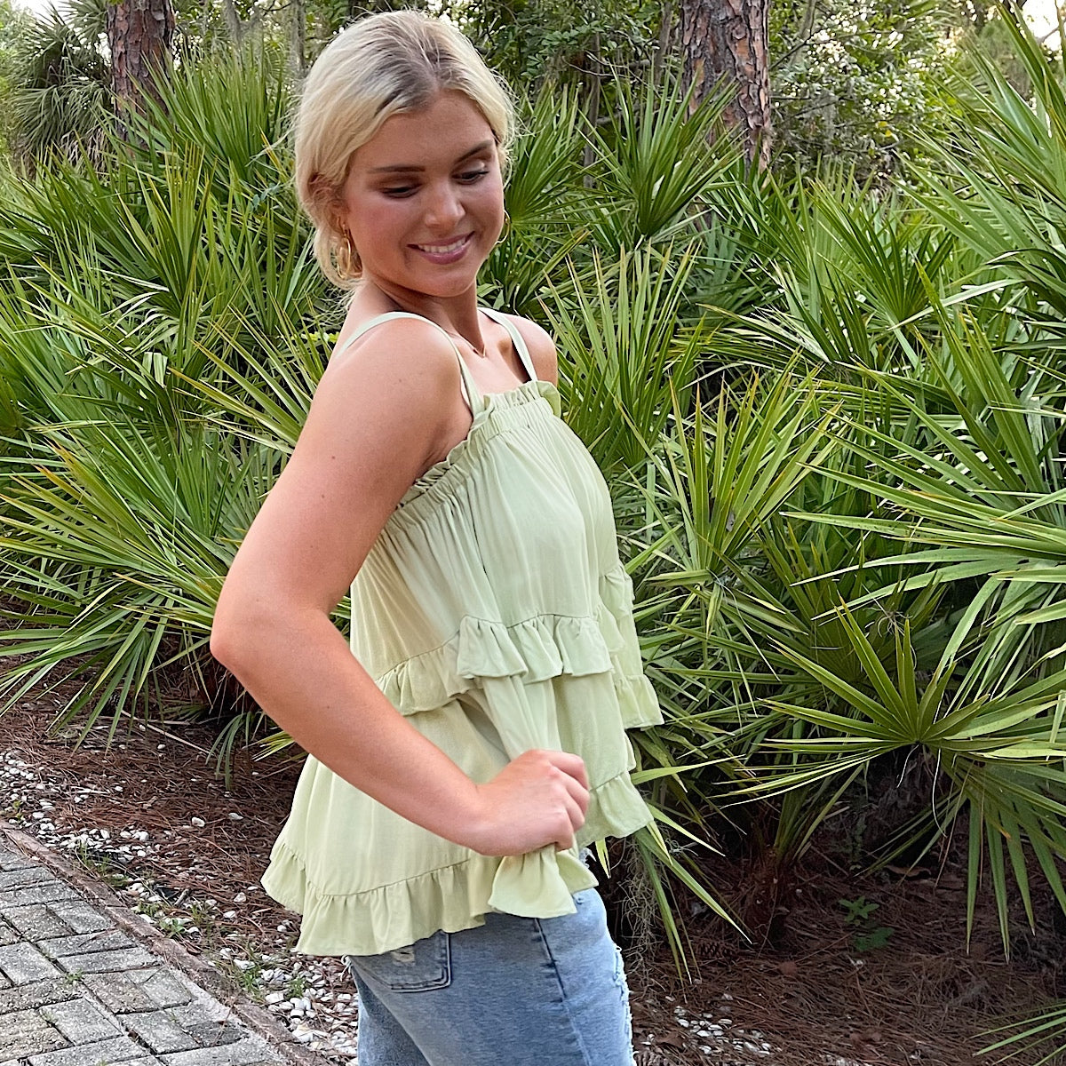 Double Tiered Ruffled Hem Top