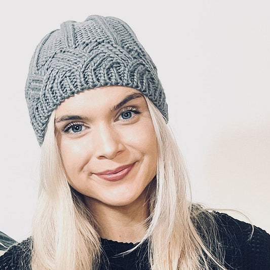 Gray Crochet Beanie