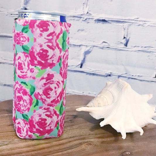 Pink Roses Seltzer Slim Can Cooler