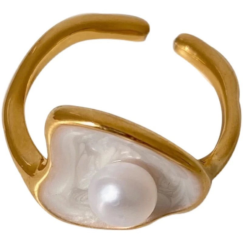 Freshwater Pearl Geometric Shaped Ring